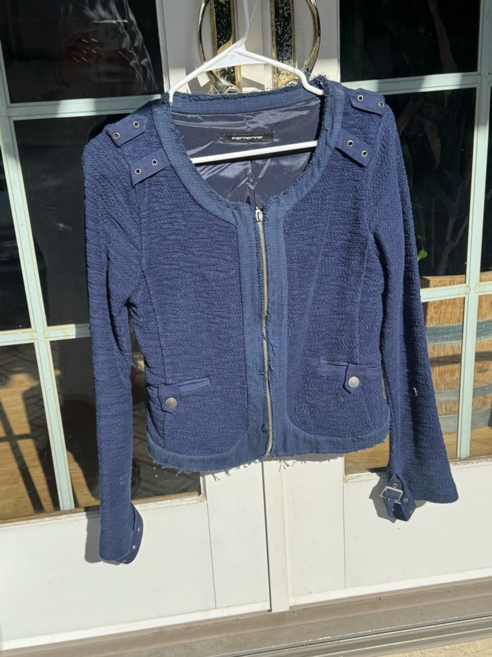 Fornarina Women’s Navy Textured Zip Jacket